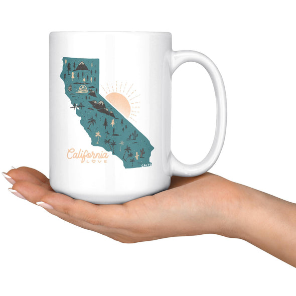 Map Ca Love Green Mug-CA LIMITED