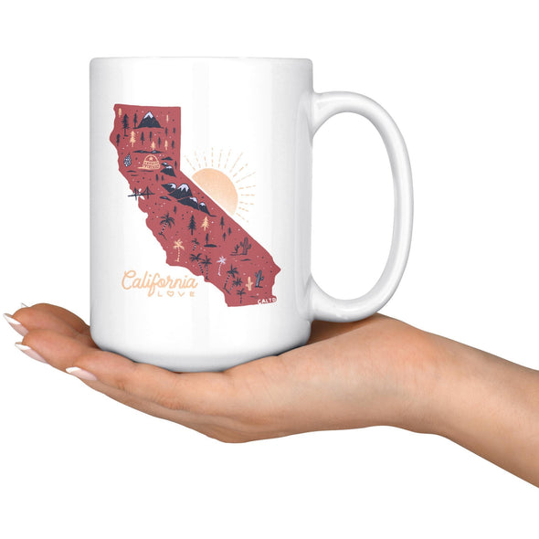 Map Ca Love Maroon Mug-CA LIMITED