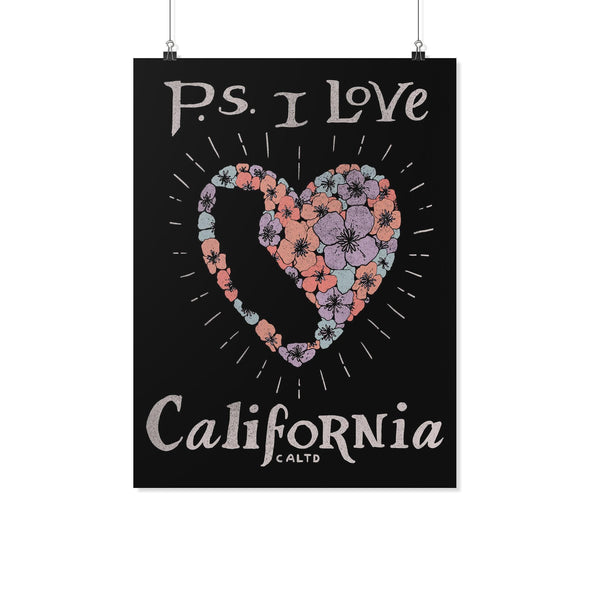 P.S. I Love California Black Poster-CA LIMITED
