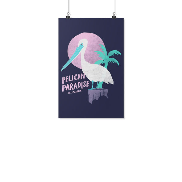 Pelican Paradise Navy Poster-CA LIMITED