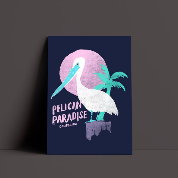 Pelican Paradise Navy Poster-CA LIMITED