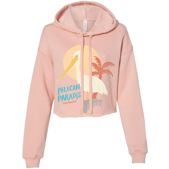 Pelican Paradise Peach Cropped Hoodie-CA LIMITED
