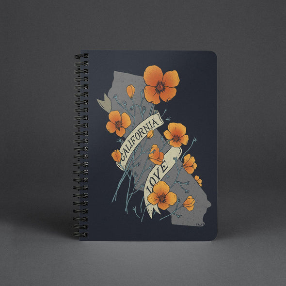 Poppy CA Love Navy Spiral Notebook-CA LIMITED