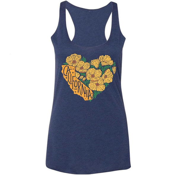 Poppy Heart Navy Racerback-CA LIMITED