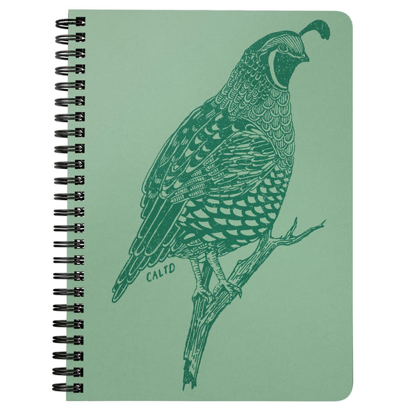 Quail Summer Green Spiral Notebook-CA LIMITED