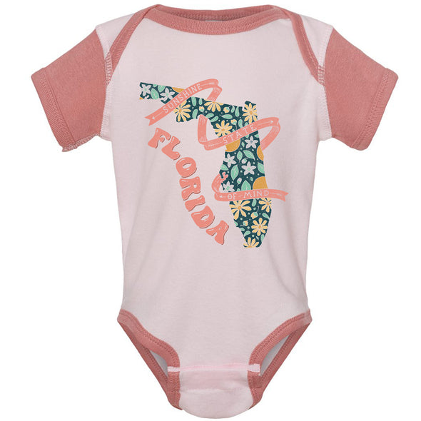Sunshine State Map Florida Baby Onesie