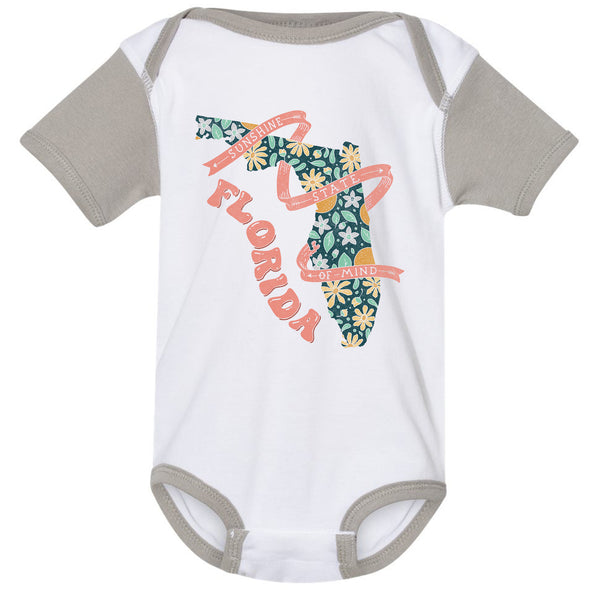 Sunshine State Map Florida Baby Onesie
