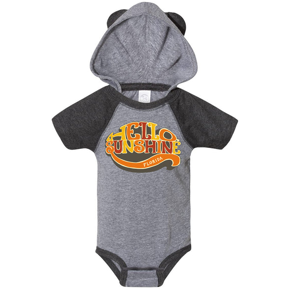 Hello Sunshine Florida Hooded Baby Onesie