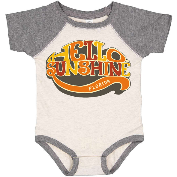 Hello Sunshine Florida Baseball Baby Onesie