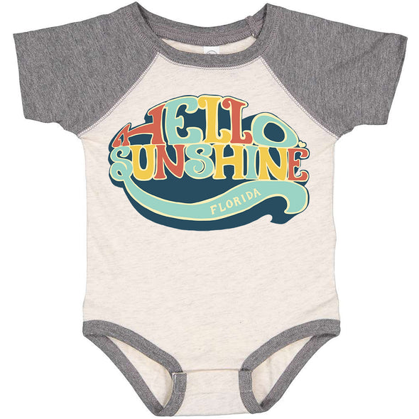 Hello Sunshine Florida Baseball Baby Onesie