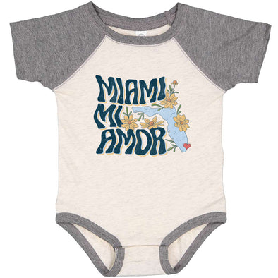 Miami Mi Amor Florida Baseball Baby Onesie