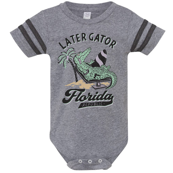 Later Gator Florida Stripes Baby Onesie