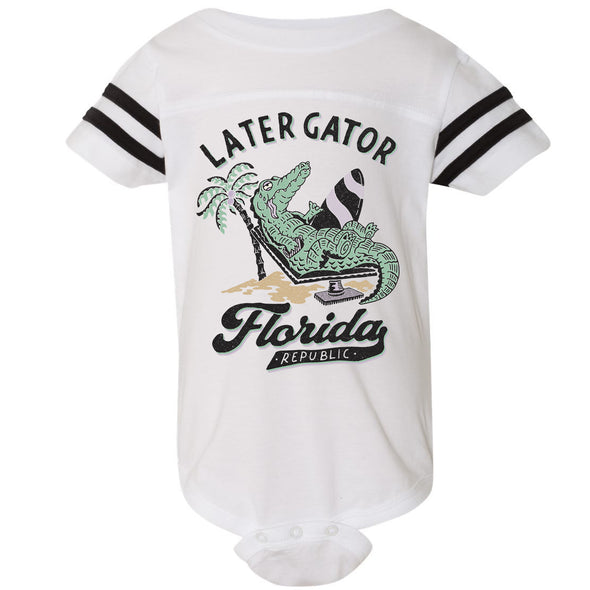 Later Gator Florida Stripes Baby Onesie