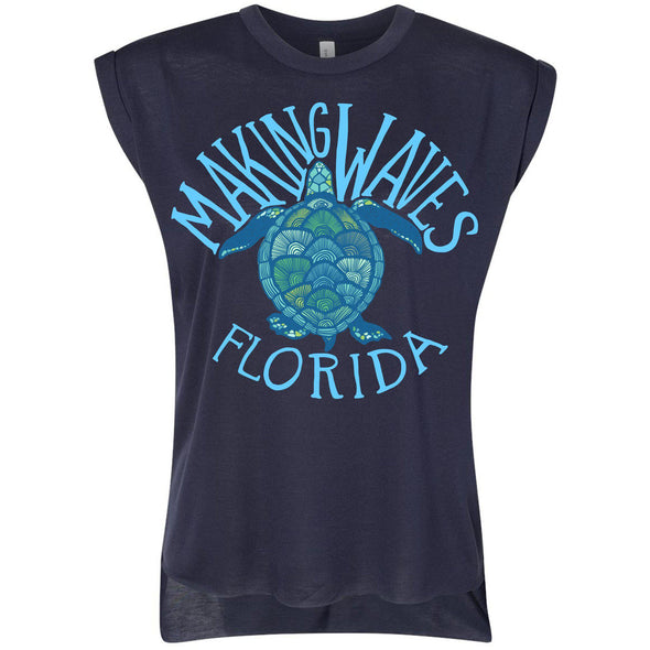 Sea Turtle FL Rolled Sleeve Tank-CA LIMITED