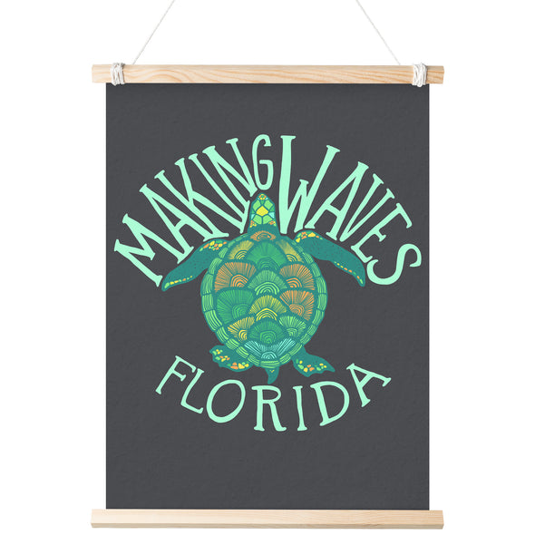 Sea Turtle Florida Black Poster