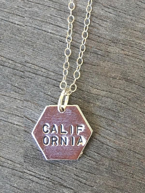 Silver California Hexagon Necklace-CA LIMITED