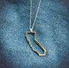 Silver California Outline Necklace-CA LIMITED