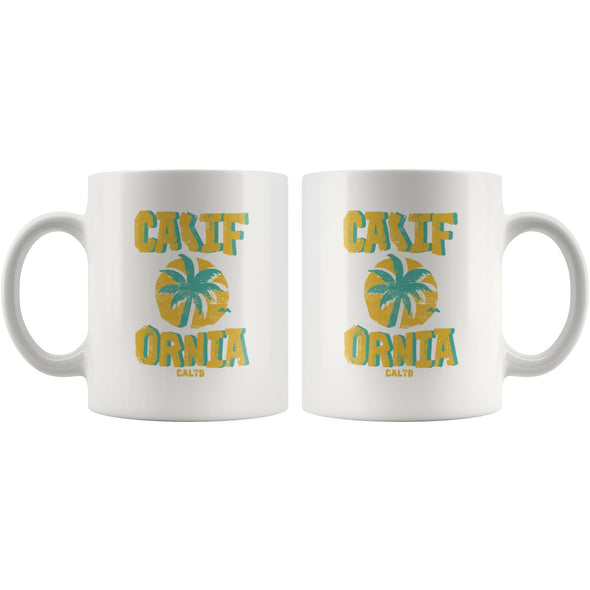 Sunset CA Love Yellow Ceramic Mug-CA LIMITED