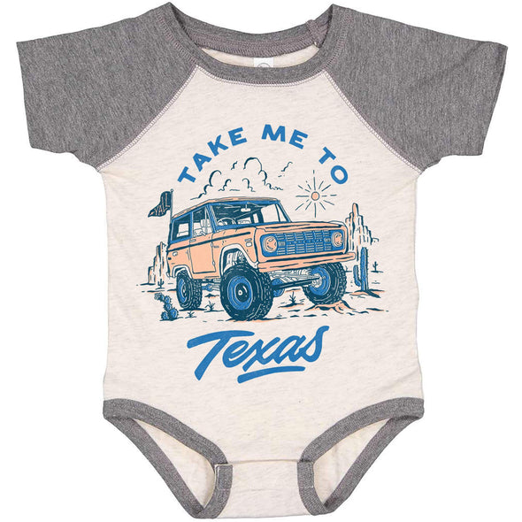 Take Me Tx Baseball Baby Onesie-CA LIMITED