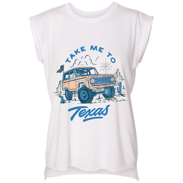 Take Me Tx Rolled Sleeve Tank-CA LIMITED
