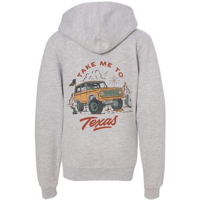 Take Me Tx Youth Zip Up Hoodie-CA LIMITED