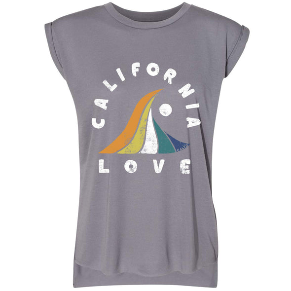 Wave CA Love Rolled Sleeve Tank-CA LIMITED