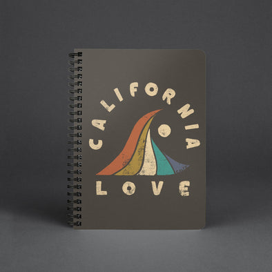 Wave CA Love Warm Charcoal Spiral Notebook-CA LIMITED