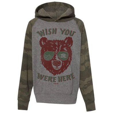 Wish You Were Here Raglan Youth Hoodie-CA LIMITED