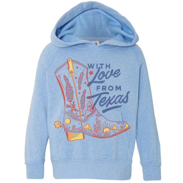 With Love TX Raglan Toddlers Hoodie-CA LIMITED