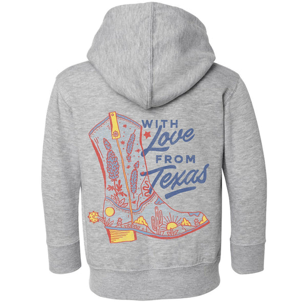 With Love TX Toddlers Zip Up Hoodie-CA LIMITED